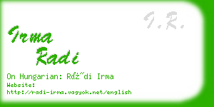 irma radi business card